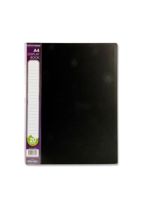 20 Pocket Display Folder Dark Col. - School Essentials, Display Folders ...